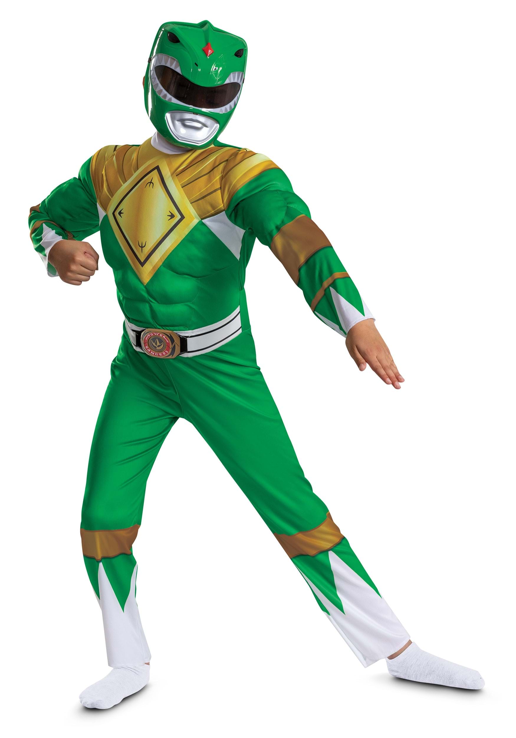 Kid's Classic Power Rangers Green Ranger Costume | TV Costumes