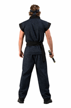 Mens Blue Plaid Samurai Costume Alt 1