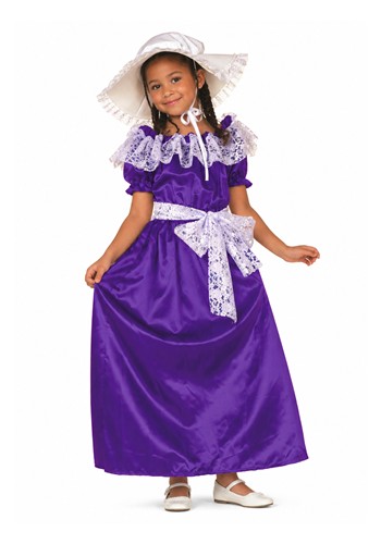 Girl's Purple Southern Belle Costume Dress with Hat upd