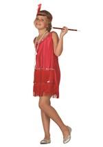 Girls Red DELUXE FLAPPER Costume Alt 1