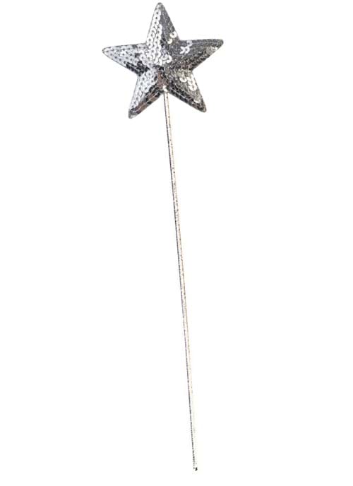 16 Inch Sequin Silver Star Wand Accessory