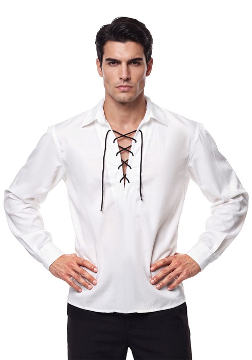 Mens Beige Colonial Costume Shirt