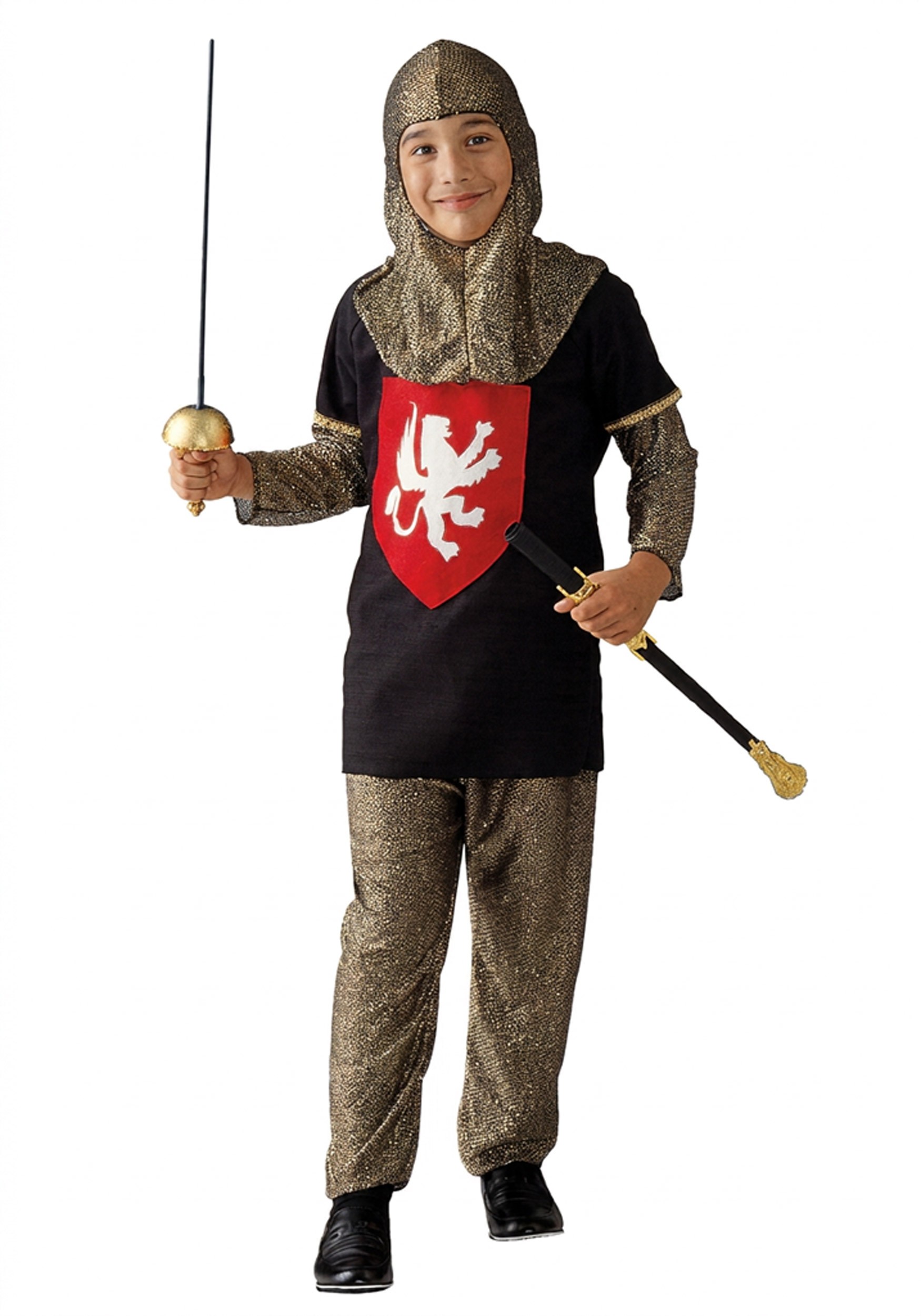 Kid's Medieval Gold Knight Costume | Historical Costumes