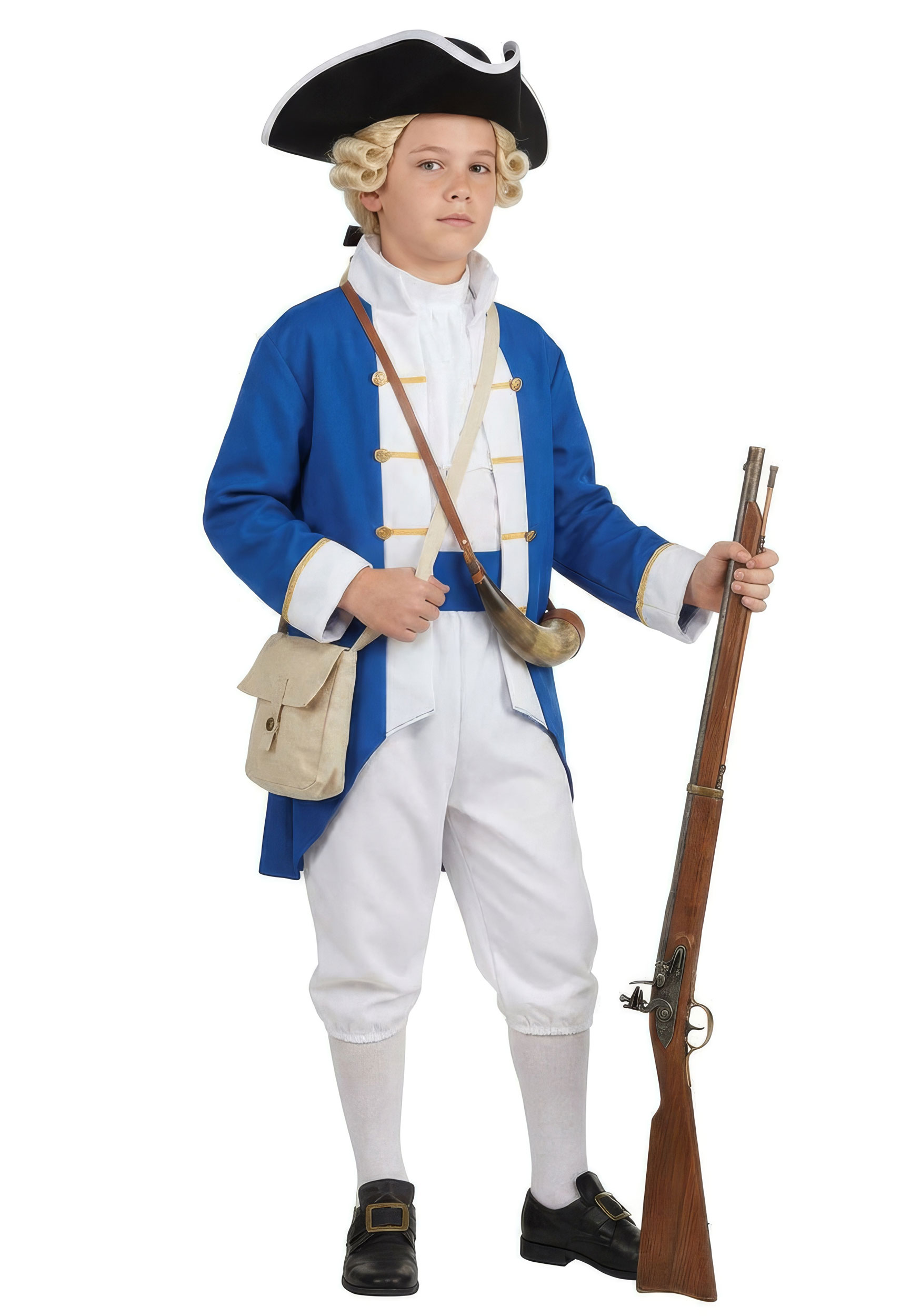 Boy's Colonial Blue Captain Costume | Historical Costumes