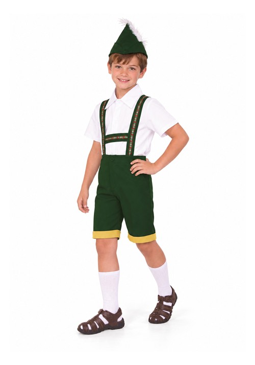 Child Green Bavarian Lederhosen Costume upd