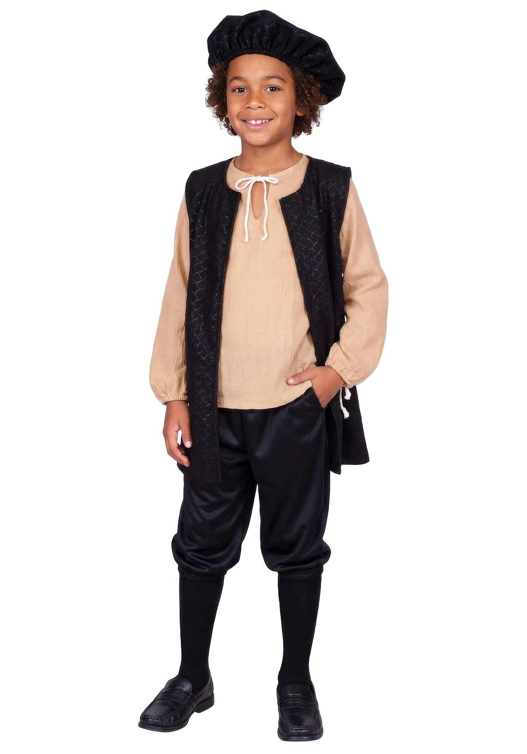 Boy's Black Vest Renaissance Costume | Historical Costumes
