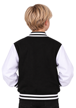 Child Black Letterman Jacket Costume Alt 1