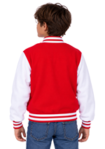 Child Red Letterman Jacket Costume Alt 1