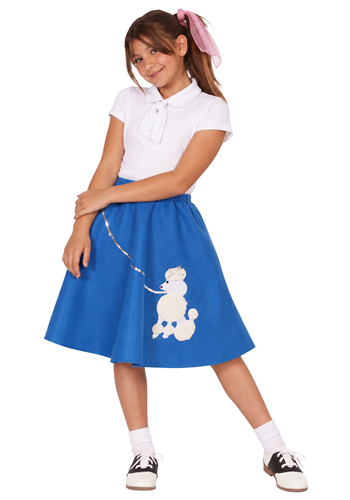 Girls Blue Poodle Costume Skirt Accessory
