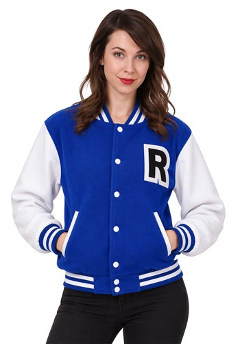 Womens Blue Letterman Jacket Costume 1