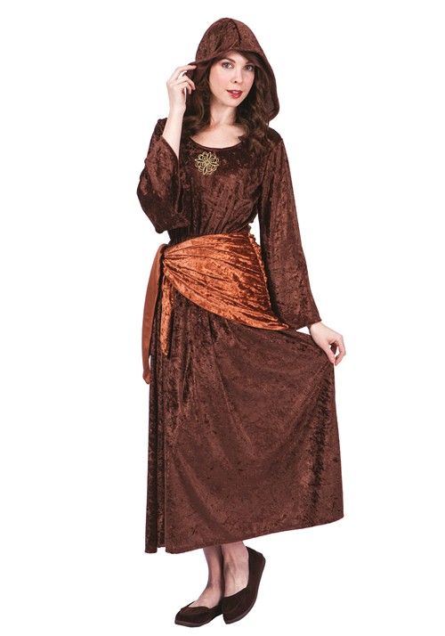 Womens Deluxe Brown Renaissance Lady Dress Costume