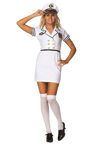 Women's White Navy Officer Dress Costume | Sailor Costumes
