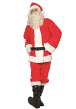 Mens Santa Claus Plush Suit Costume Alt 1