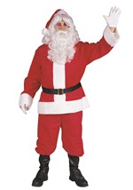 Mens Santa Claus Plush Suit Costume Alt 2