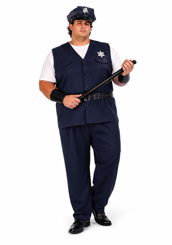 Men's Plus Size Police Costume