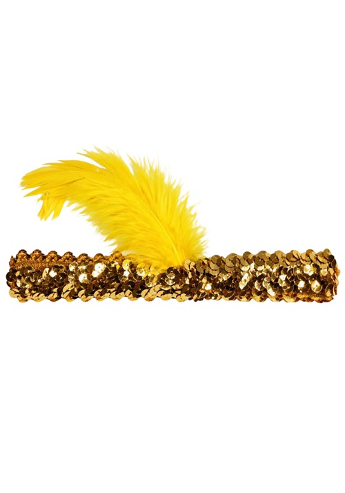 Girl's Flapper Gold Sequin Headband Accessory upd