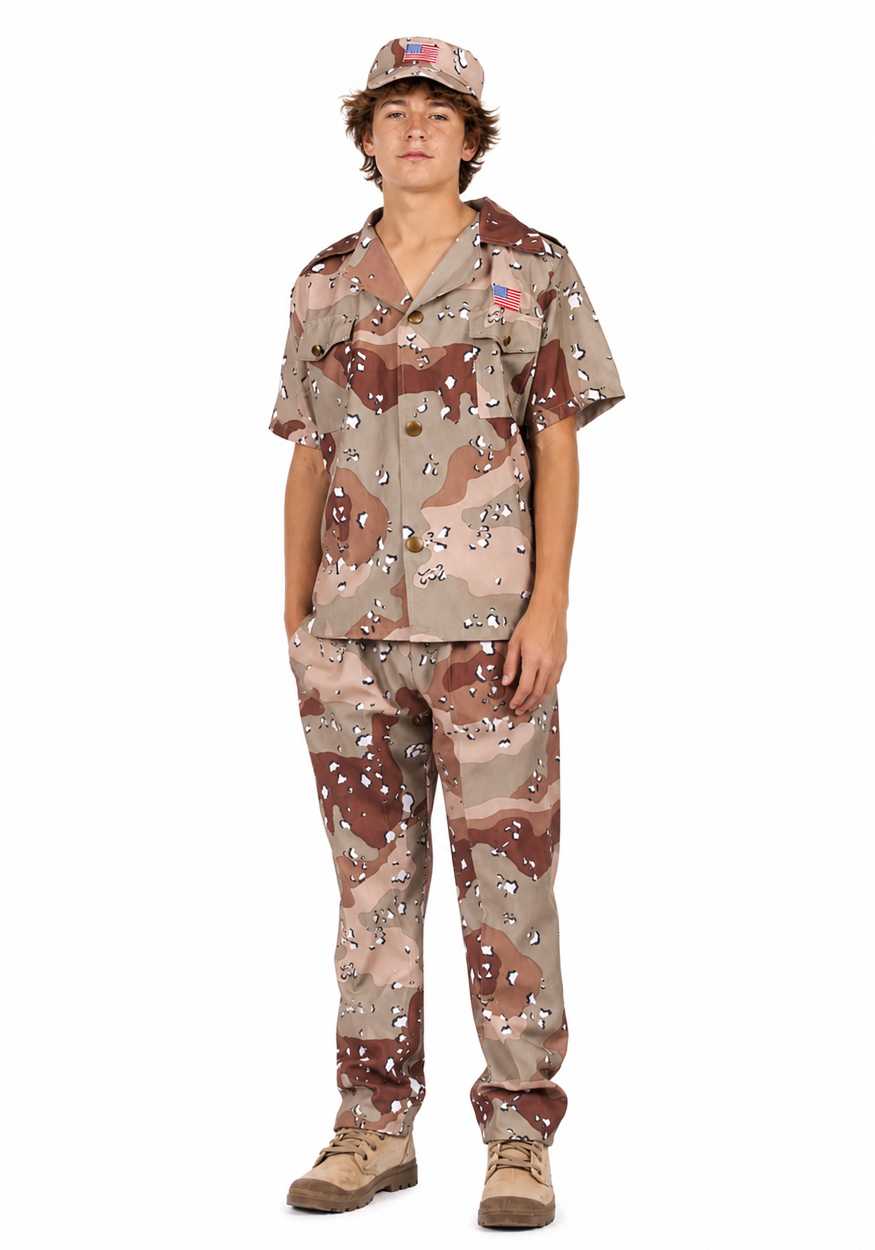 Boy's Teen Soldier Desert Fox Costume | Uniform Costumes