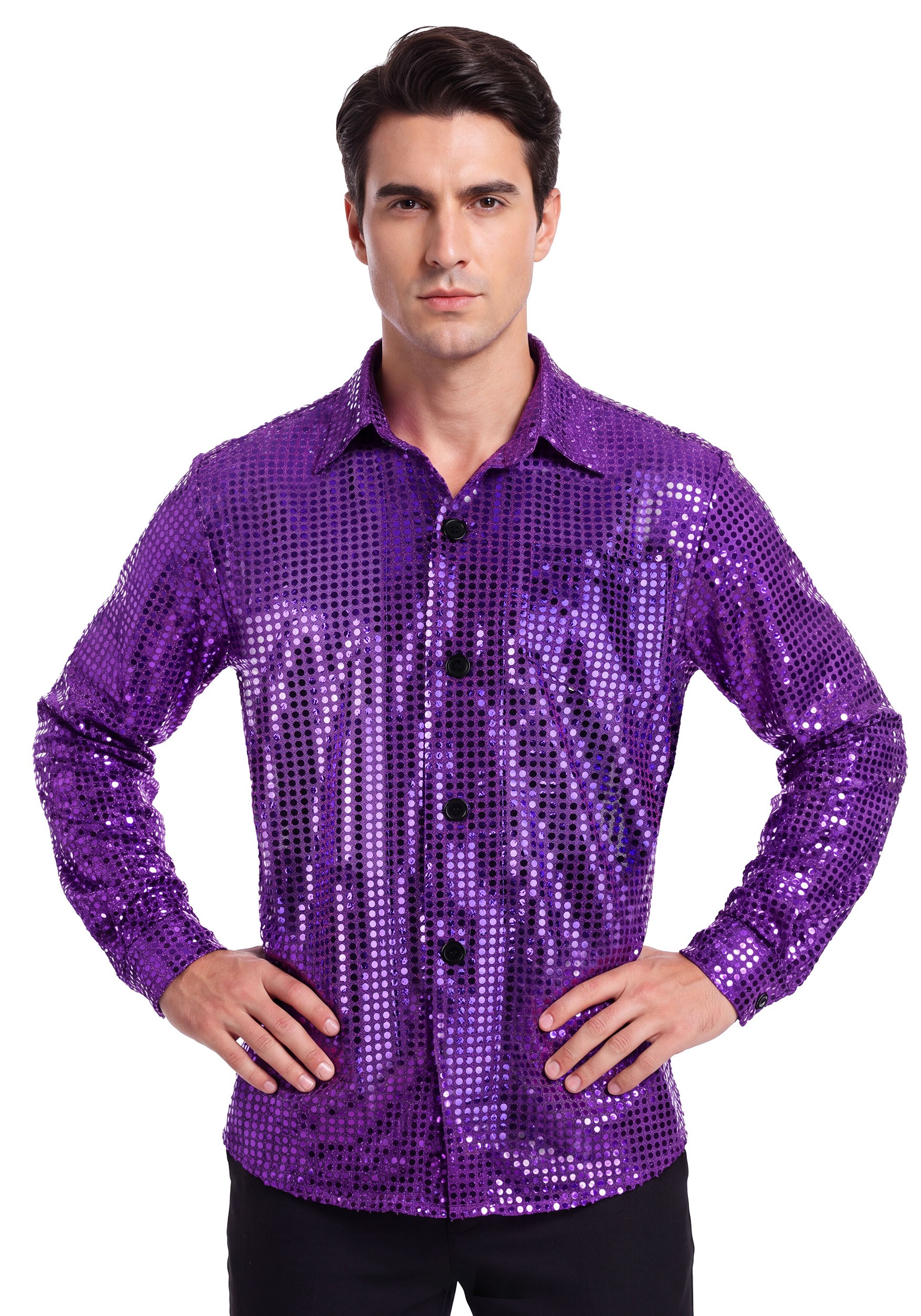 Men's Inferno Purple Disco Costume | Disco Costumes