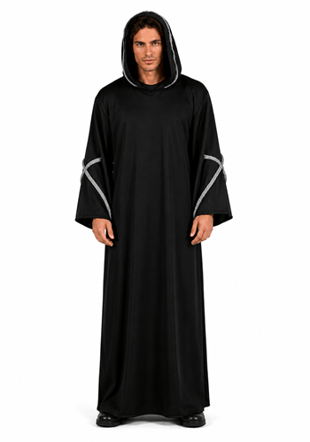 Men's Black Gothic Hooded Robe Costume | Scary Costumes