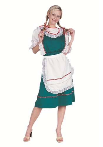 Womens Bavarian Dirndl Green Costume Dress