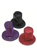 8" Black Sequin Disco Hat Accessory Alt 4