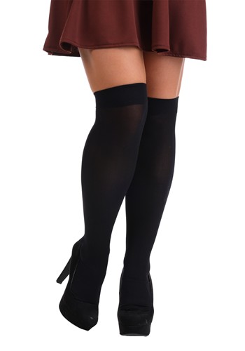 Women's Opaque Black Knee Highs Stockings | Costume Tights