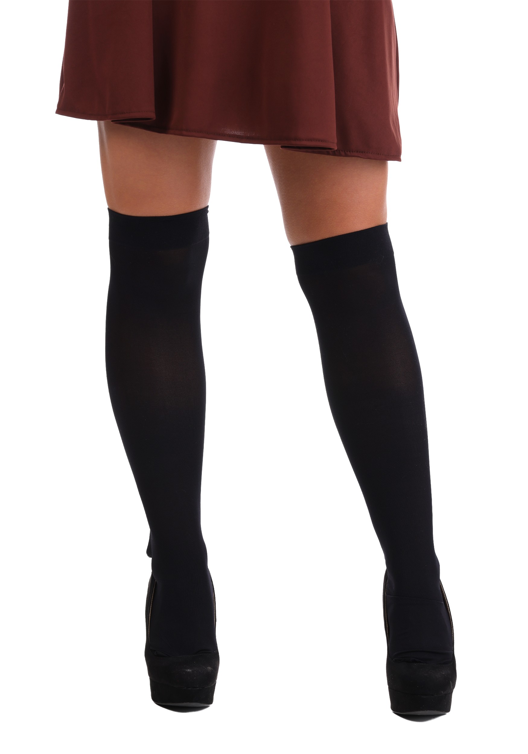 Women's Opaque Black Knee Highs Stockings | Costume Tights