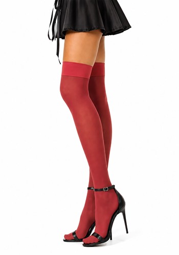 Women's Opaque Red Knee High Stockings | Costume Tights
