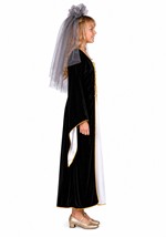 Girls Medieval Bride Black Costume Dress Alt 2