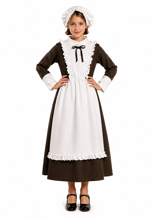 Colonial Peasant Girl Olive Costume