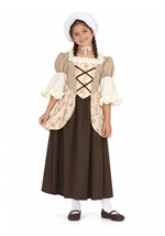 Kid's Colonial Bella Girl Khaki Costume Dress upd