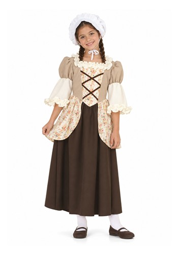 Child Colonial Bella Girl Khaki Costume Dress | Historical Costumes