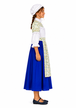 Kids Colonial Cottage Girl Blue Costume Dress Alt 2