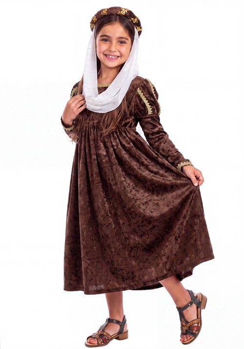 Girls Brown Renaissance Princess Costume