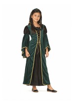 Girl's Renaissance Maiden Green Costume Dress upd