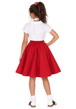Girls Red Poodle Skirt with Shirt Costume Alt 1