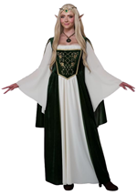 Women's Plus Size Elven Renaissance Queen Costume Alt 1