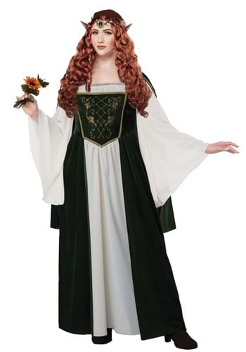 Womens Plus Size Elven Renaissance Queen Costume