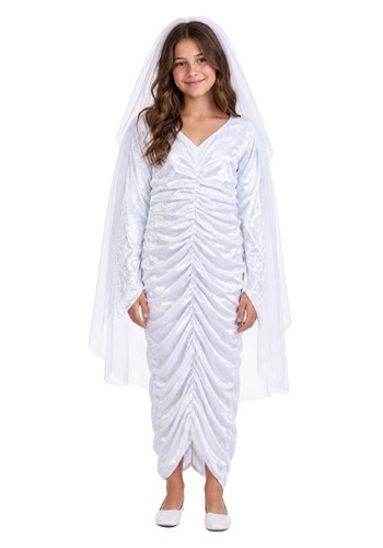 Girls White Medieval Dress with Cape