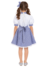 Girls Kansas Prairie Girl Blue Costume Dress Alt 1