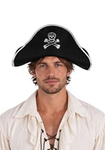 Adult Black Pirate Hat With Silver Trim