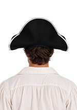 Adult Black Pirate Hat With Silver Trim Alt 1