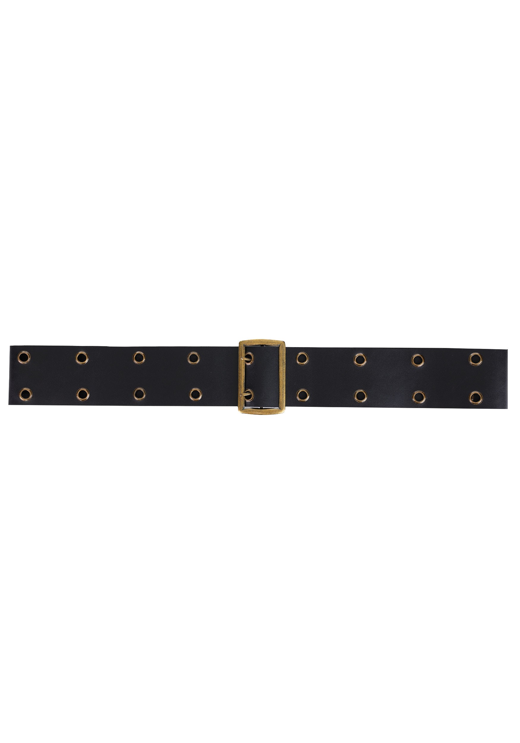 66-Inch Black Double Layer Holes Costume Vinyl Belt | Costume Accessories