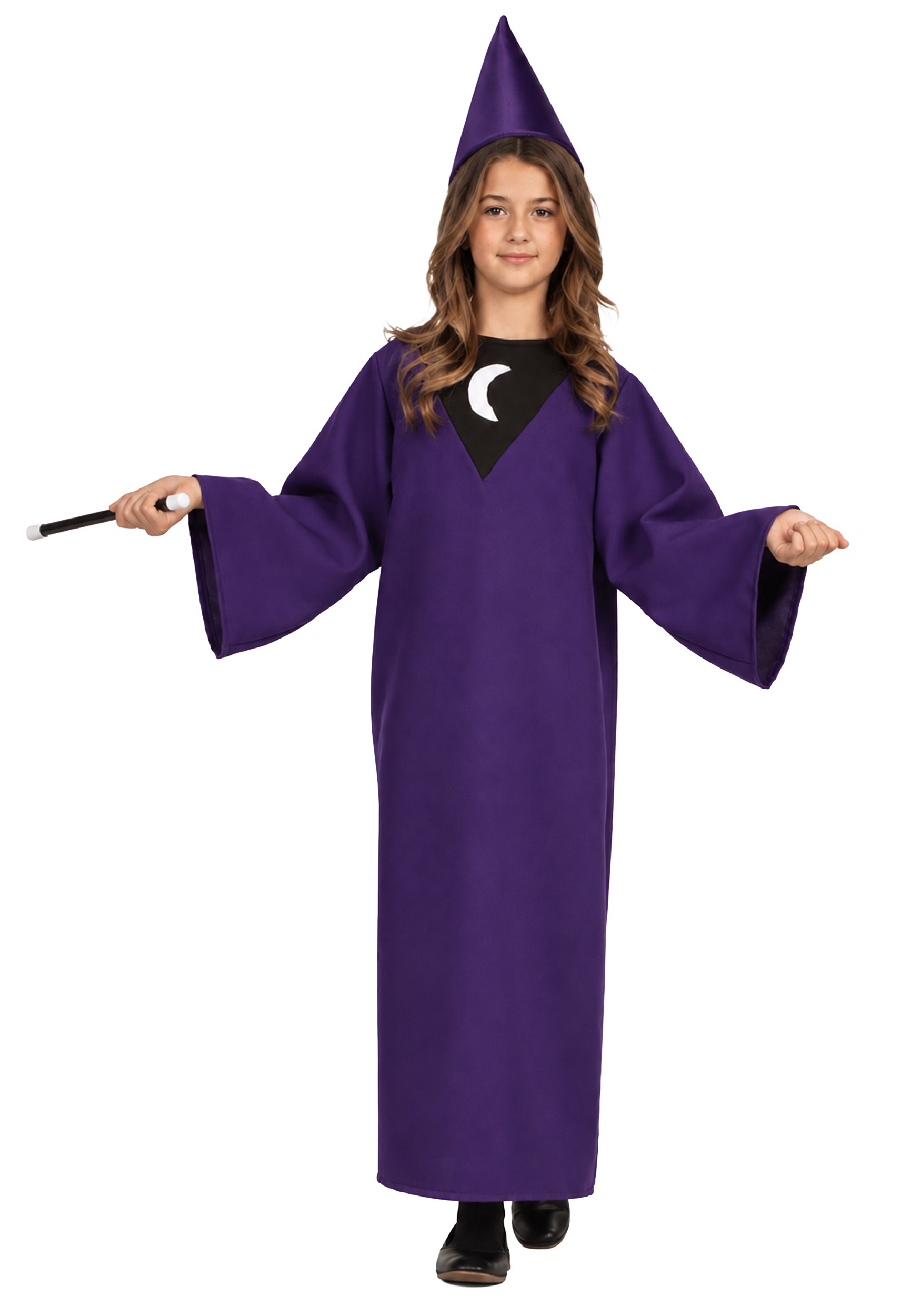 Girl's Simple Magic Sorceress Purple Robe Costume | Storybook Costumes