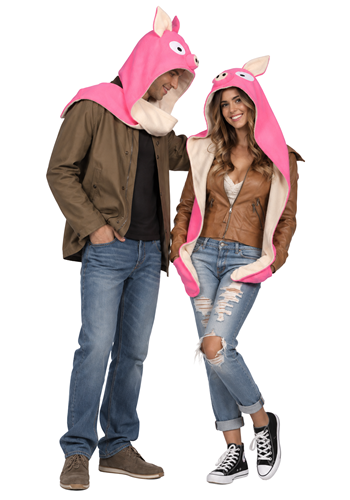 Adult Pink Penelope Pig Scarf and Hood Costume Set | Animal Accessories