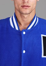 Mens Blue Letterman Jacket Costume Alt 4