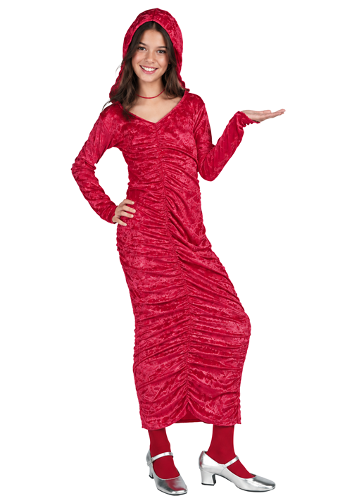 Girls Red Dress with Hood Costume