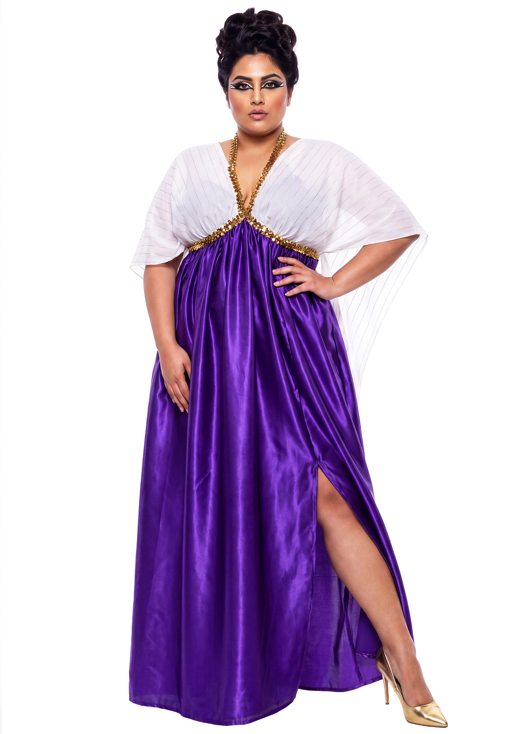Plus Size Cleopatra Purple Costume Dress for Women | Historical Costumes