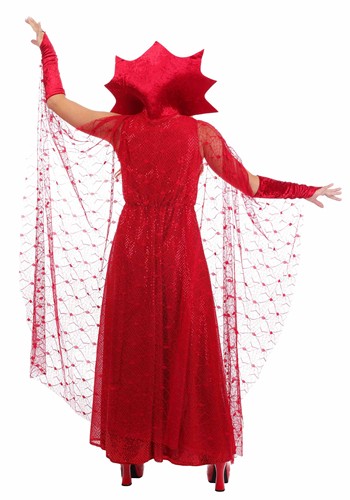 54-Inch Women's Spider Web Red Costume Cape | Gothic Accessories