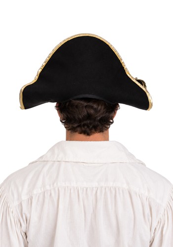 Adult Pirate Black Felt Costume Hat with Gold Trim | Pirate Hats